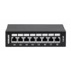 Intellinet Patch Panel, Cat6a, FTP, 8-Port, Desktop, geschirmt, 90° Top-Entry LSA-Leisten, Schwarz
