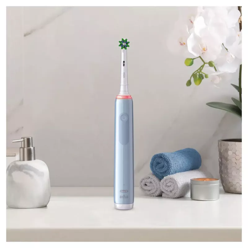 Oral-B Pro 3 3000 Cross Rotierend-oszillierende Zahnbürste für Erwachsene Blau