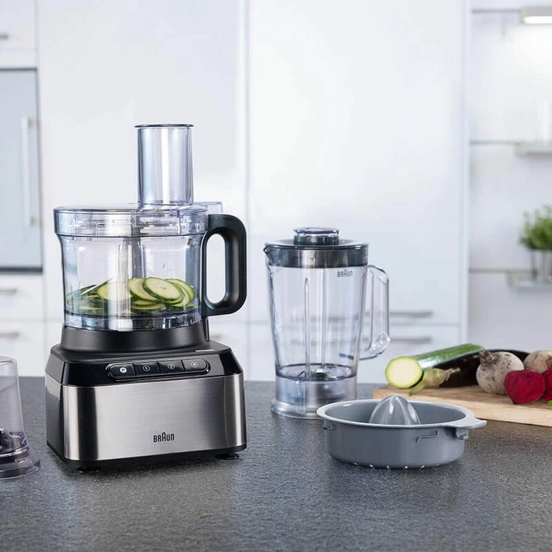 Braun FP 3233 SI Küchenmaschine 800 W 2,1 L Schwarz, Edelstahl