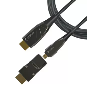 Techly HDMI A/A Micro HDMI AOC Glasfaserkabel 4K 20m, 20 m, HDMI Typ A (Standard), HDMI Typ D (Micro), 3D, 18 Gbit/s, Schwarz