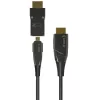 Techly HDMI A/A Micro HDMI AOC Glasfaserkabel 4K 20m, 20 m, HDMI Typ A (Standard), HDMI Typ D (Micro), 3D, 18 Gbit/s, Schwarz