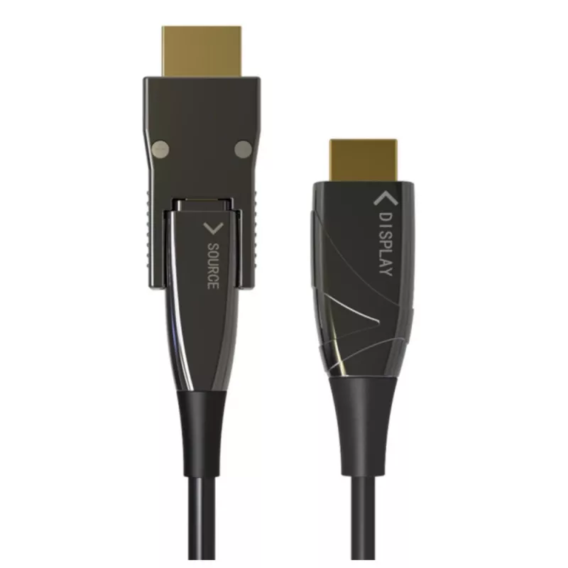 Techly HDMI A/A Micro HDMI AOC Glasfaserkabel 4K 20m, 20 m, HDMI Typ A (Standard), HDMI Typ D (Micro), 3D, 18 Gbit/s, Schwarz