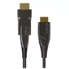 Techly HDMI A/A Micro HDMI AOC Glasfaserkabel 4K 50m, 50 m, HDMI Typ A (Standard), HDMI Typ D (Micro), 3D, 18 Gbit/s, Schwarz