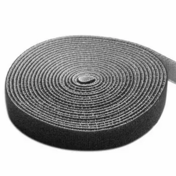 Techly Klettband-Rolle Kabelmanagement Länge 10 m Breite 20 mm Schwarz