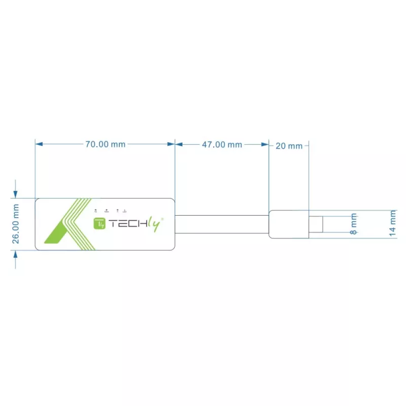 Techly USB 3.1 Type-C auf RJ45 Gigabit Ethernet Adapter, Weiß