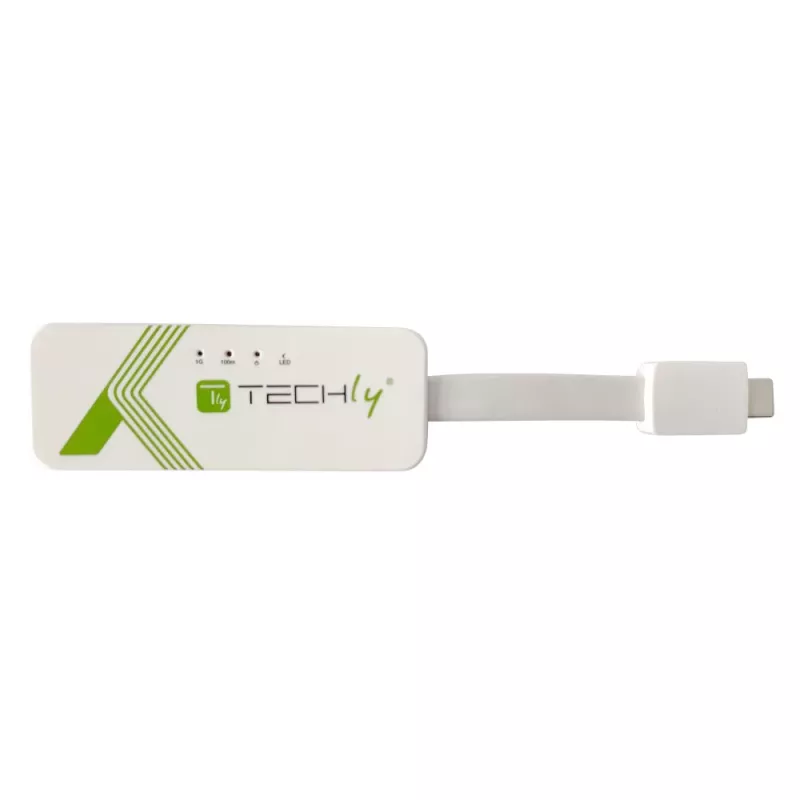 Techly USB 3.1 Type-C auf RJ45 Gigabit Ethernet Adapter, Weiß