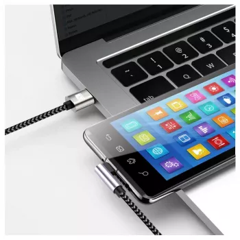Techly ICOC MU2CC9-020-AL USB-Kabel USB 2.0 2 m USB C Grau, Schwarz