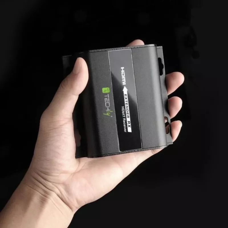 Techly Zusätzlicher HDMI HDbitT IR Extender Empfänger über 120m Cat.6-Kabel