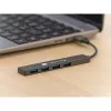 Techly IUSB32-HUB4A-4U3SL Laptop-Dockingstation/Port-Replikator Kabelgebunden USB 3.2 Gen 1 (3.1 Gen 1) Typ-A Grau