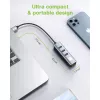 Techly IDATA USB-ETGIGA3AA Laptop-Dock/Port-Replikator Kabelgebunden USB 3.2 Gen 1 (3.1 Gen 1) Typ-A Schwarz, Silber