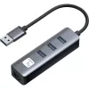 Techly IDATA USB-ETGIGA3AA Laptop-Dock/Port-Replikator Kabelgebunden USB 3.2 Gen 1 (3.1 Gen 1) Typ-A Schwarz, Silber