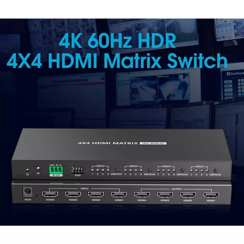 Techly IDATA HDMI-MX44 Matrix-Switcher AV-Matrix-Switcher 4 W