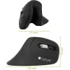 Techly IM 1100-VM-B vertikale kabellose optische Maus, 2,4 GHz RF, 3200 DPI