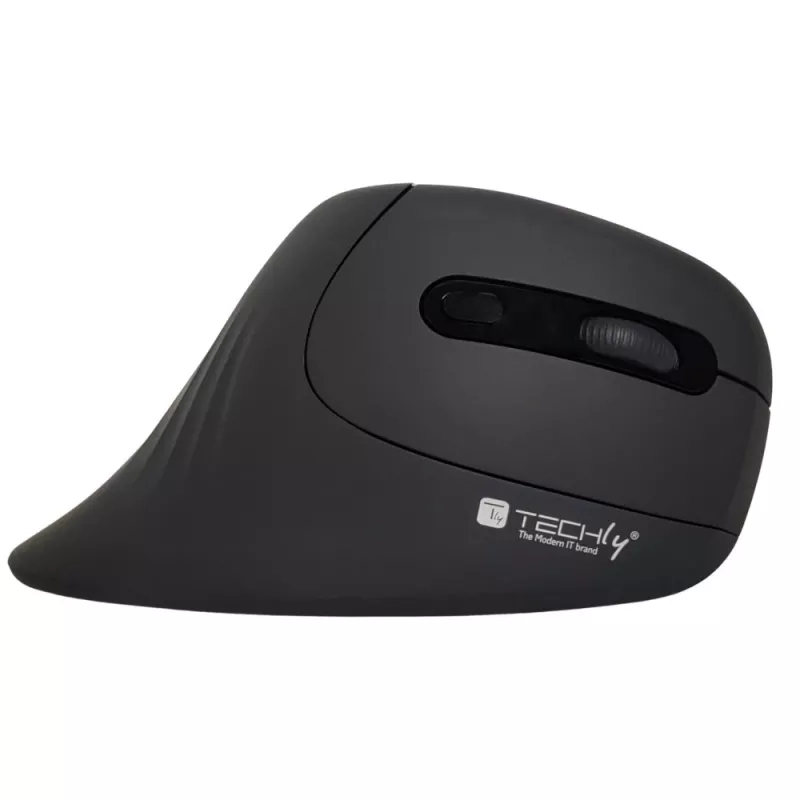 Techly IM 1100-VM-B vertikale kabellose optische Maus, 2,4 GHz RF, 3200 DPI