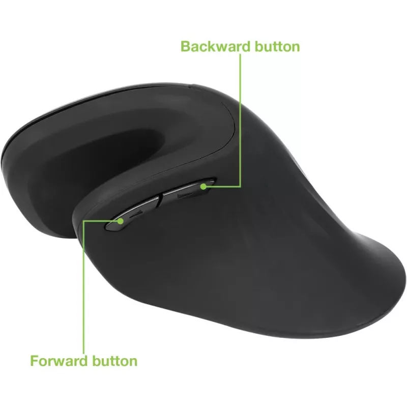 Techly IM 1100-VM-B vertikale kabellose optische Maus, 2,4 GHz RF, 3200 DPI