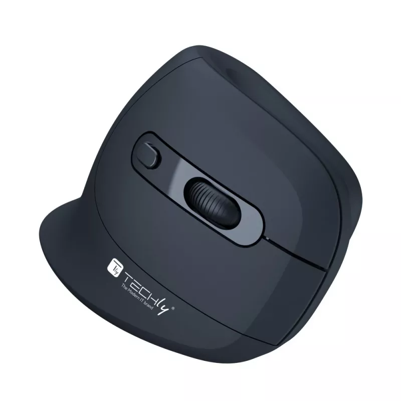 Techly IM 1100-VM-B vertikale kabellose optische Maus, 2,4 GHz RF, 3200 DPI