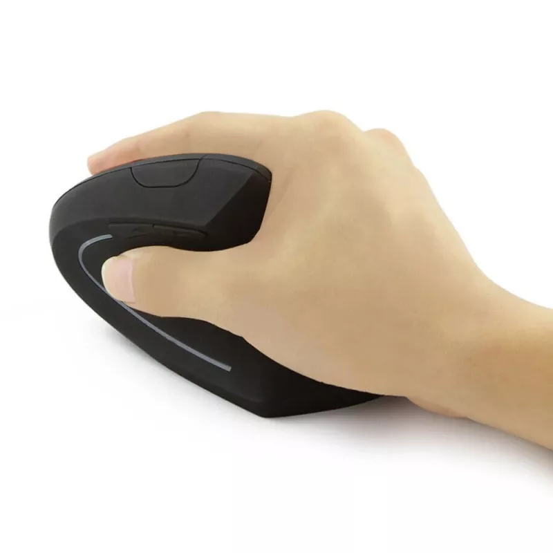 Techly IM 1200-VM-B vertikale kabellose optische Maus, 2,4 GHz RF, 1600 DPI