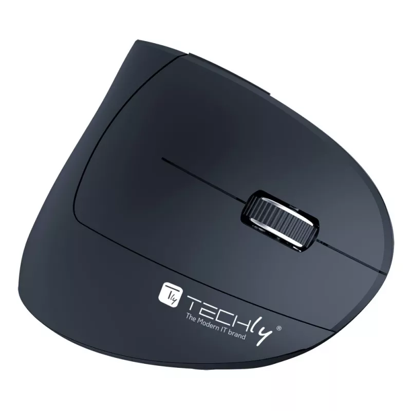 Techly IM 1200-VM-B vertikale kabellose optische Maus, 2,4 GHz RF, 1600 DPI