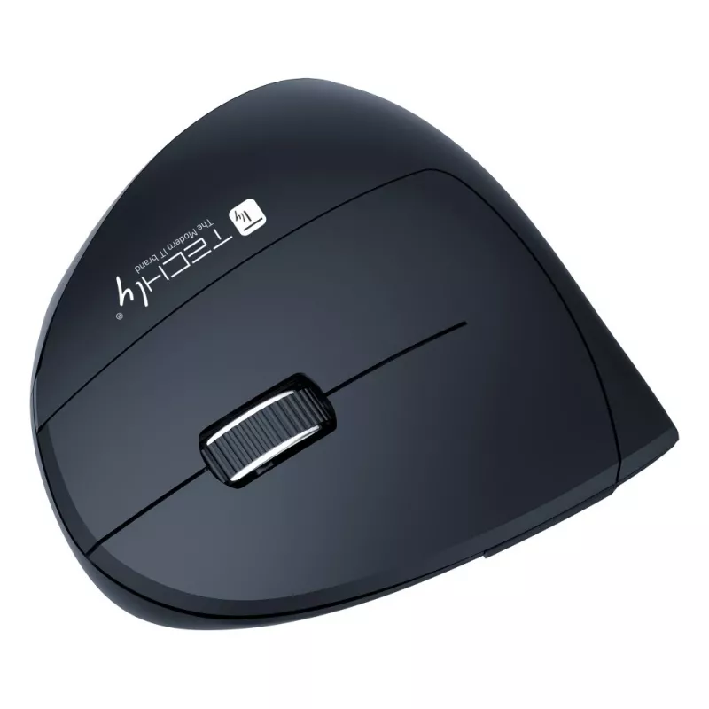 Techly IM 1200-VM-B vertikale kabellose optische Maus, 2,4 GHz RF, 1600 DPI