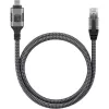 Techly ICOC-U3C-RJ45-050 USB 3.2 Type-C auf Gigabit Ethernet Adapterkabel, 5 m, Schwarz/Silber