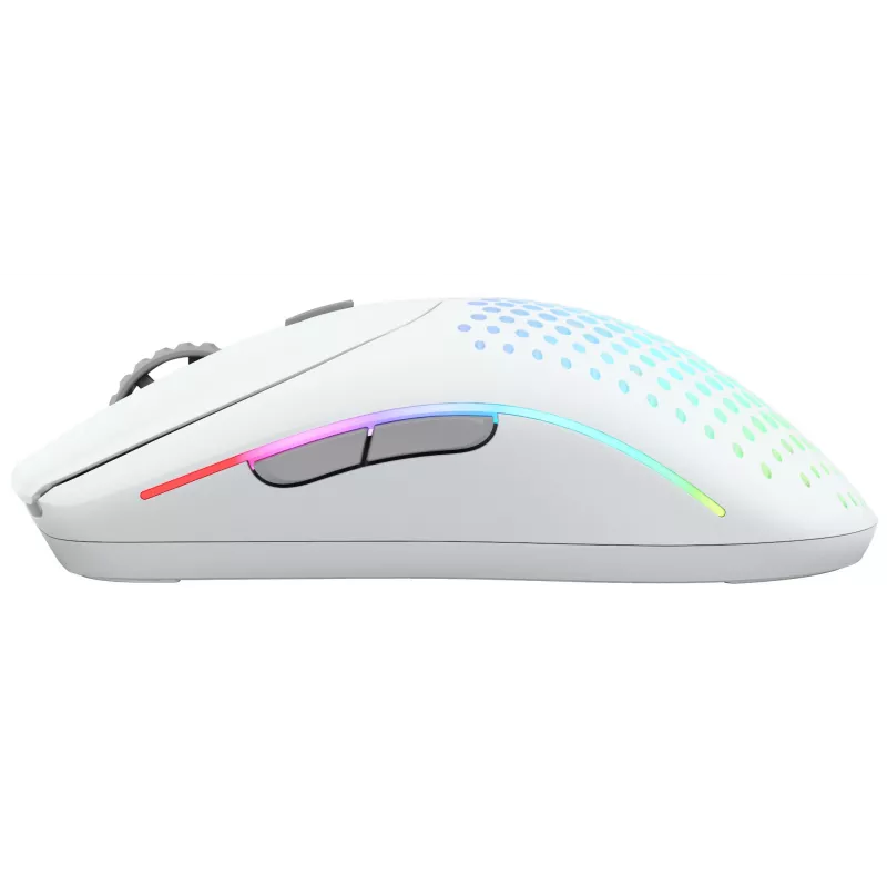 Glorious Gaming Glorious Model O Wireless 2 – Mattweiß, Rechtshänder, Laser, RF Wireless + USB Typ-C, 26000 DPI, 1 ms, Weiß