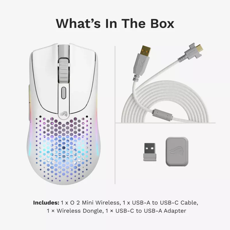 Glorious Gaming Glorious Model O 2 Mini Wireless - Mattweiß