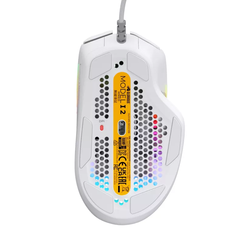 Glorious Gaming Glorious Model I2 Wired – Weiß, Rechtshänder, Optisch, USB Typ-A, 26000 DPI, Weiß