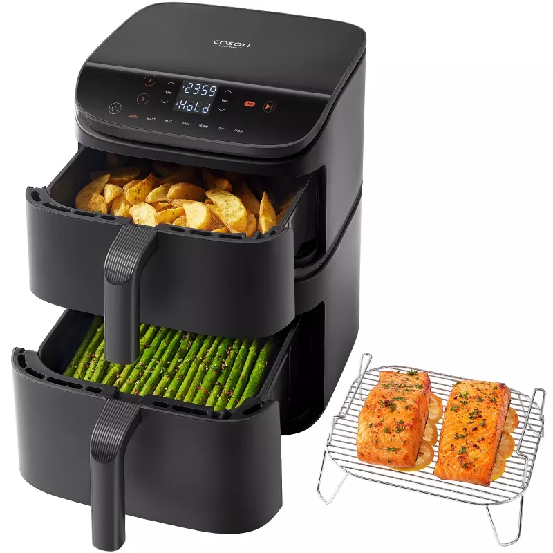 Cosori Turbo Tower Double 10,8 L Standgerät 2630 W Heißluftfritteuse Schwarz