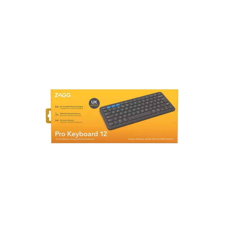 ZAGG Pro 12 Tastatur Universal Bluetooth QWERTY Englisch Schwarz