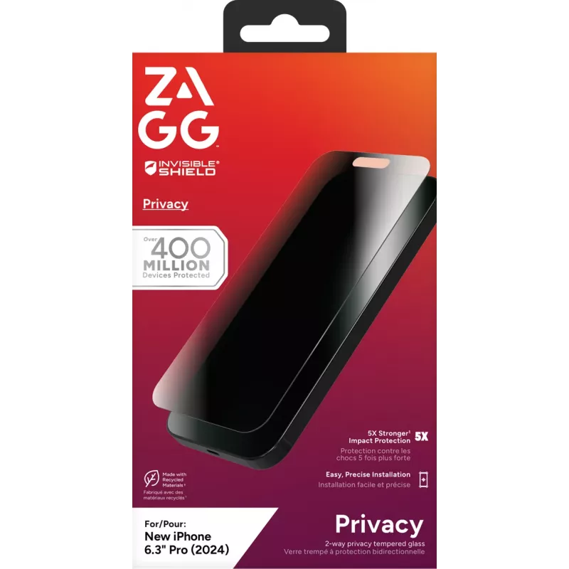 InvisibleShield Glass Elite Privacy Apple iPhone 16 Pro-Bildschirm