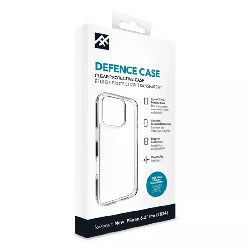 IFROGZ IF Defence Case Apple iPhone 16 Pro Clear INTL, Hülle, Apple, iPhone 16 Pro, 16 cm (6,3 Zoll), Transparent