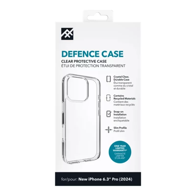 IFROGZ IF Defence Case Apple iPhone 16 Pro Clear INTL, Hülle, Apple, iPhone 16 Pro, 16 cm (6,3 Zoll), Transparent