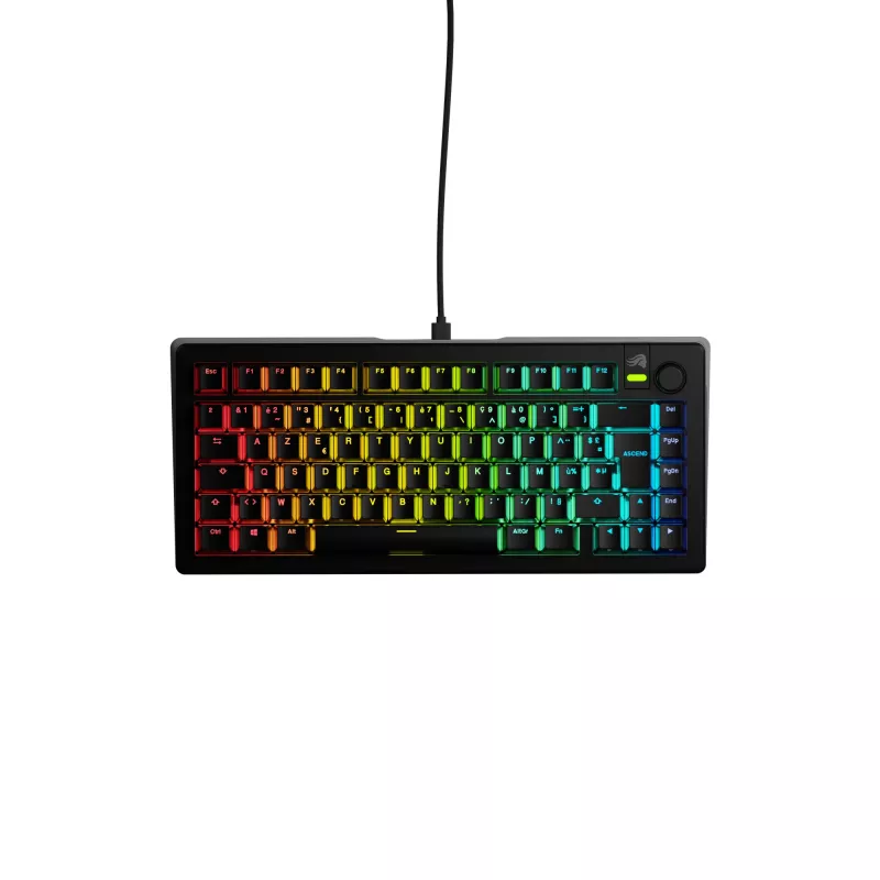 Glorious Gaming GMMK 3 75% Prebuilt Wired Schwarz - FR, Kabelgebunden, USB, Mechanisch, AZERTY, RGB-LED, Schwarz