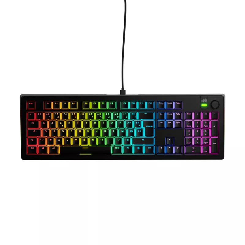 Glorious Gaming GMMK 3 100% Prebuilt Wired Schwarz - FR, Kabelgebunden, USB, Mechanisch, AZERTY, RGB LED, Schwarz