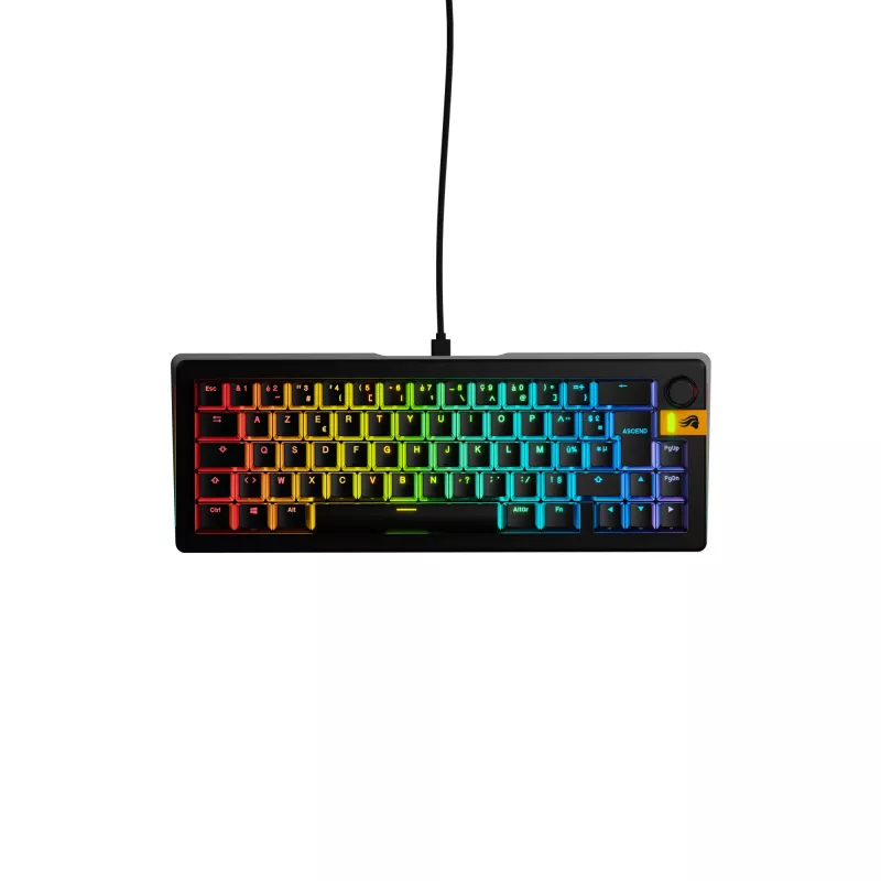 Glorious Gaming GMMK 3 HE 65% Prebuilt Wired Schwarz - FR, Kabelgebunden, USB, Mechanisch, AZERTY, RGB LED, Schwarz