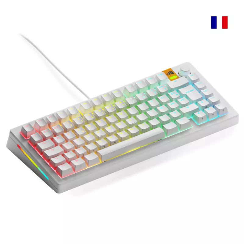 Glorious Gaming GMMK 3 HE 75% Prebuilt Wired White - FR, Kabelgebunden, USB, Mechanisch, AZERTY, RGB LED, Weiß