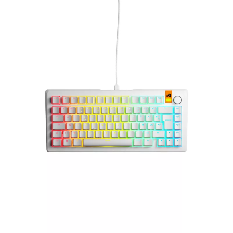 Glorious Gaming GMMK 3 HE 75% Prebuilt Wired White - FR, Kabelgebunden, USB, Mechanisch, AZERTY, RGB LED, Weiß