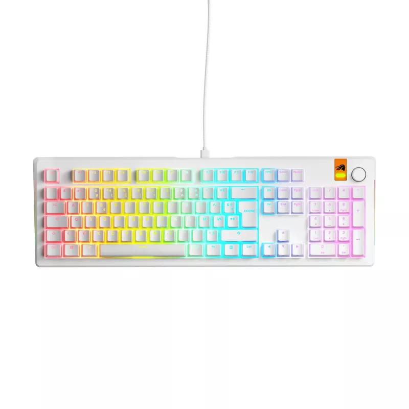 Glorious Gaming GMMK 3 HE 100% Prebuilt Wired White - FR, Kabelgebunden, USB, Mechanisch, AZERTY, RGB LED, Weiß