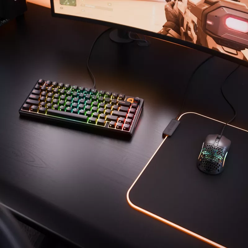 Glorious Gaming GMBK 75% Tastatur USB AZERTY Französisch Schwarz