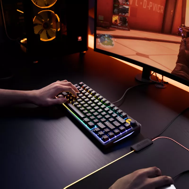 Glorious Gaming GMBK 75% Tastatur USB AZERTY Französisch Schwarz