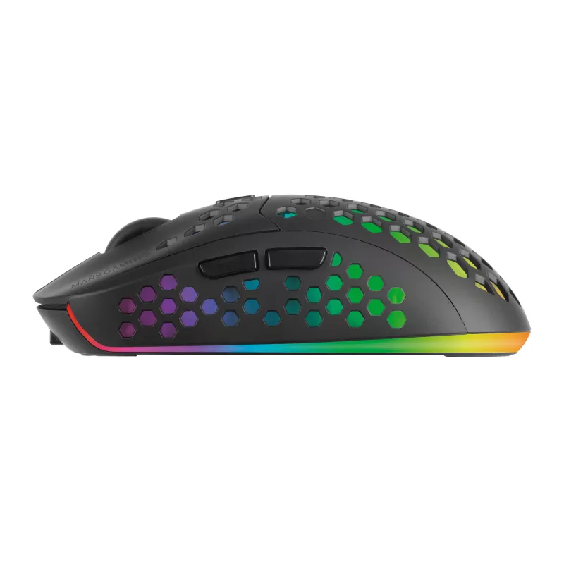 Mars Gaming MMW3, Kabellose Gaming-Maus, RGB Flow, Ultraleicht 79g, 3200DPI, Schwarz