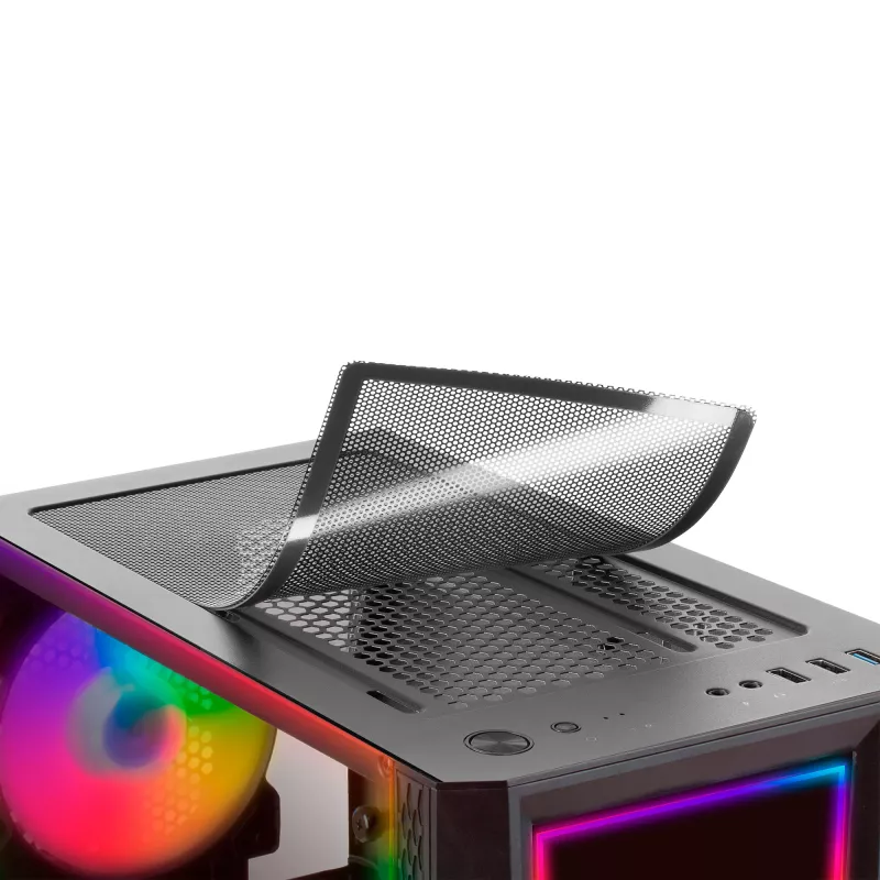 Mars Gaming MC-ART Schwarz ATX Gaming-PC-Gehäuse doppelt beschreibbares Tempered Glass ARGB 12 Modi 12cm Lüfter