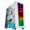 Mars Gaming MC-ART Weiß ATX Gaming-PC-Gehäuse doppelt bemaltes gehärtetes Glas ARGB 12 Modi 120-mm-Lüfter