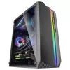 Mars Gaming MC-S1 Schwarz Kompaktes Micro-ATX Gaming-PC-Gehäuse ARGB-Beleuchtung 12 Modi FRGB-Lüfter Komplettes Seitenfenster