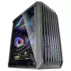 Mars Gaming MC-S2 Schwarz Kompaktes Micro-ATX Gaming-PC-Gehäuse 2 FRGB Regenbogen-Lüfter mit Frontgitter und durchgehendem Seitenfenster