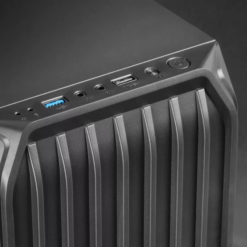Mars Gaming MC-S2 Schwarz Kompaktes Micro-ATX Gaming-PC-Gehäuse 2 FRGB Regenbogen-Lüfter mit Frontgitter und durchgehendem Seitenfenster