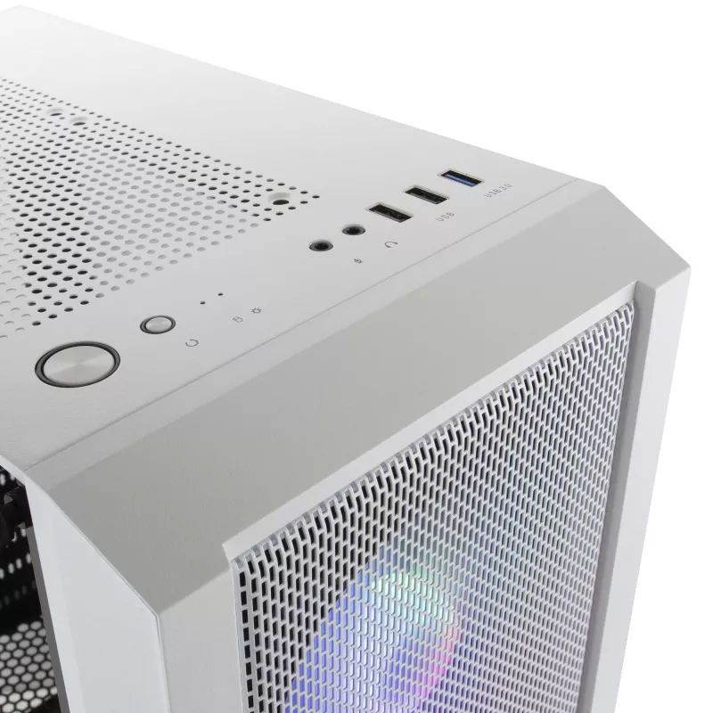 Mars Gaming MC-C Weiß PC ATX-Gehäuse Metall-Mesh-Frontpanel Temperglasfenster 3 vordere 120-mm-FRGB-Lüfter