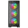 Mars Gaming MC-KX Schwarz Premium E-ATX Gaming Tower FREEZER CPU-System 5 ultraleise ARGB-Lüfter ARGB-Steuergerät und RF-Steuergerät Mesh-Front
