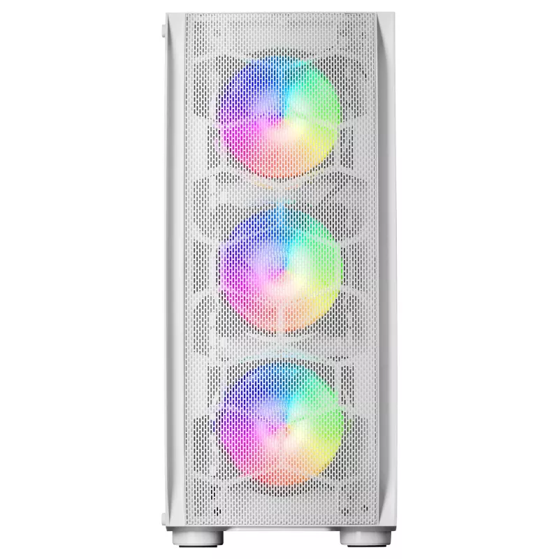 Mars Gaming MC-KX White Premium E-ATX Gaming Tower FREEZER CPU System 5 Ultra-leise ARGB-Lüfter ARGB-Steuergerät und RF-Steuergerät Mesh-Front