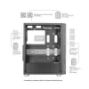 Mars Gaming MC-F White, ATX Gaming Semitower, Fenster aus Temperglas, Metall-Mesh-Front, 4x 120mm ARGB-Lüfter